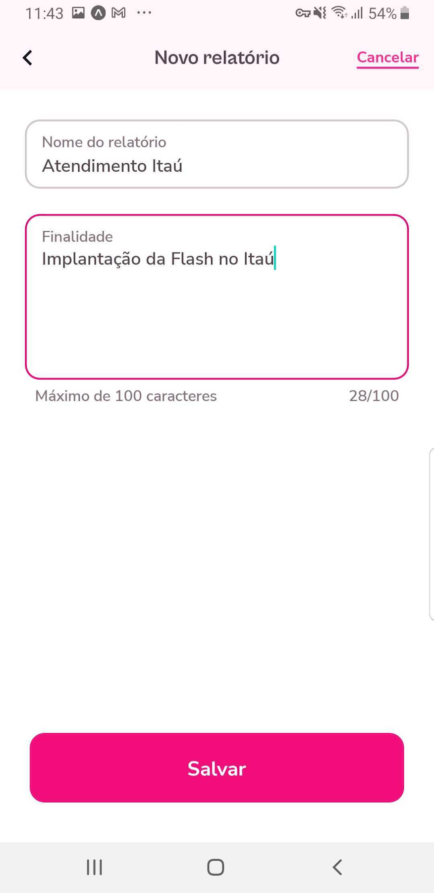 Imagem com dados exemplos de despesa