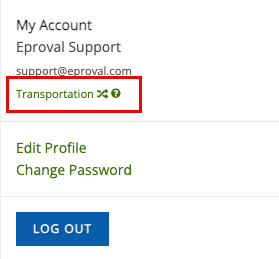 Image of the Transportation reviewer role highlighted.
