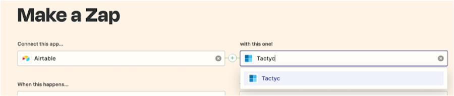 Tactyc Zapier App