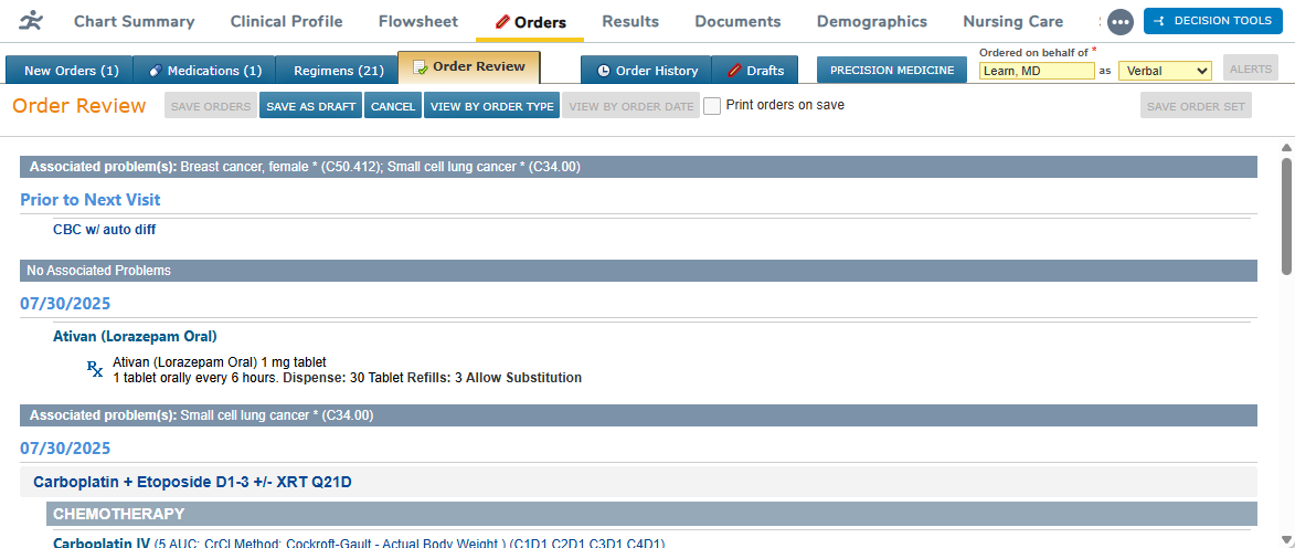 The Order Review tab - click to enlarge The Order Review tab