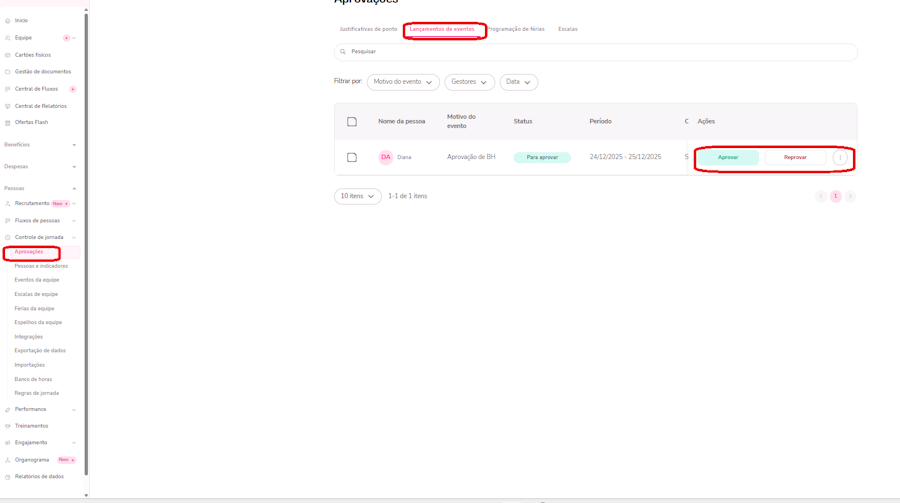 imagem exemplo de evento para ser aprovado ou reprovado