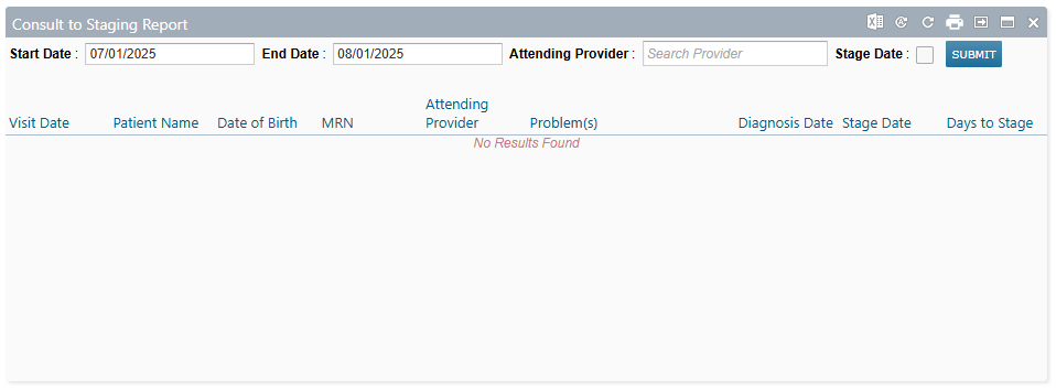 The Consult to Staging Report dashboard widget - click to enlarge The Consult to Staging Report dashboard widget