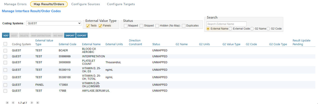 The Map Results/Orders tool - click to enlarge The Map Results/Orders tool