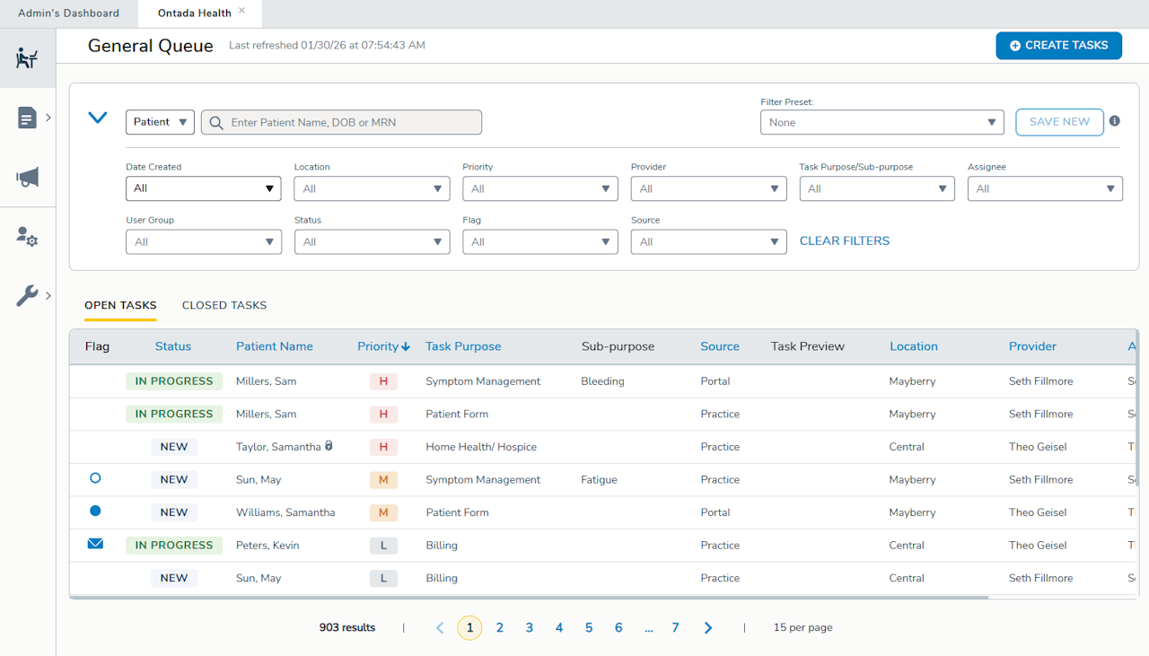 The Ontada Health General Queue - click to enlarge The Ontada Health General Queue