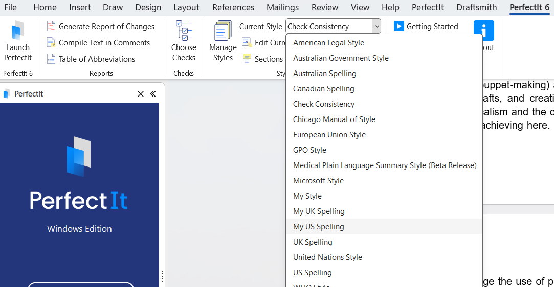 Selecting a style sheet in the ribbon - click to enlarge Selecting a style sheet in the ribbon