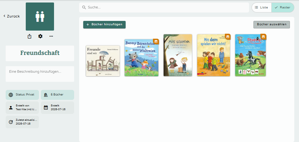 Tippe auf "Auswählen" im Bücherregal - klicken Sie zum Vergrößern Tippe auf "Auswählen" im Bücherregal