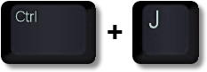 Press the Ctrl and J keys