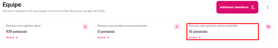 Imagem mostra filtro rápido para acessar a lista de usuários com convite expirado