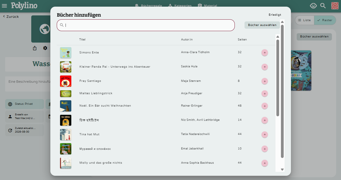 Bücher hinzufügen - klicken Sie zum Vergrößern Bücher hinzufügen