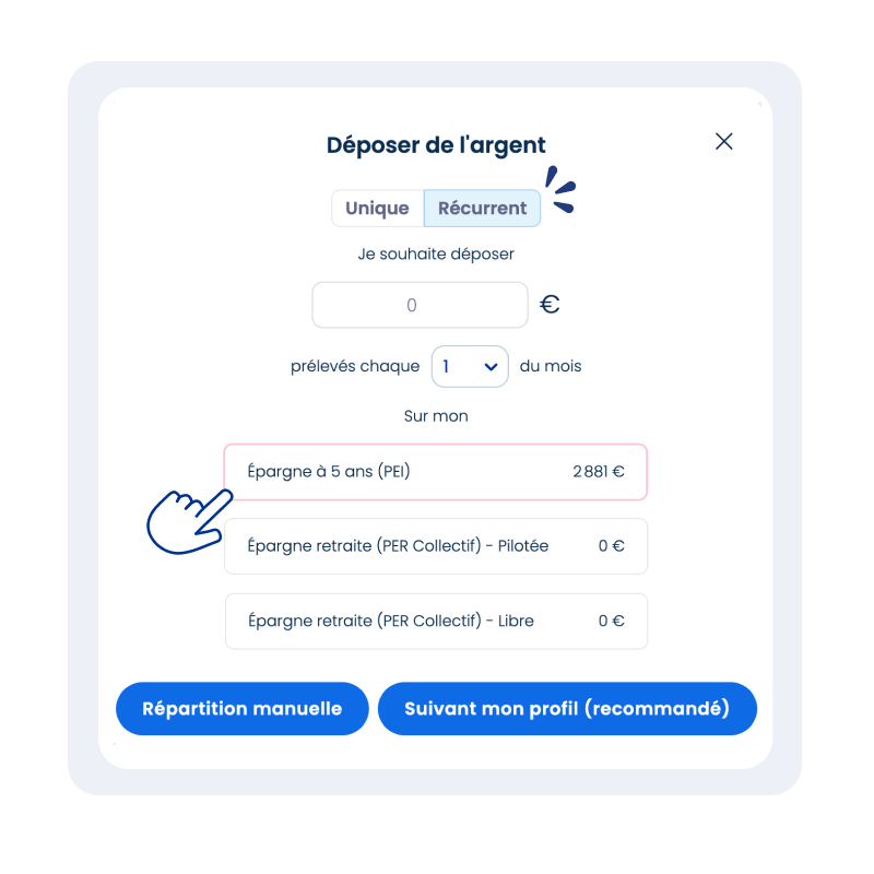 Réaliser un versement volontaire depuis son espace Epsor - cliquez pour agrandir Réaliser un versement volontaire depuis son espace Epsor