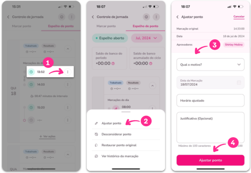 Print - Como Ajustar Ponto no Aplicativo CDJ