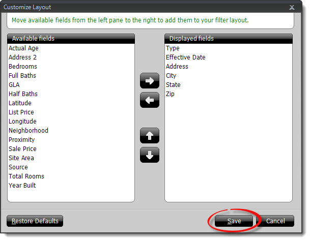 Customize Layout