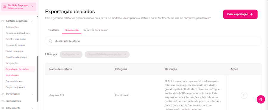 imagem da plataforma Flash na tela de relatório de dados aba de fiscalização