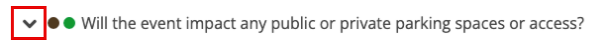 Shows a section header that is closed, with the carat icon highlighted.