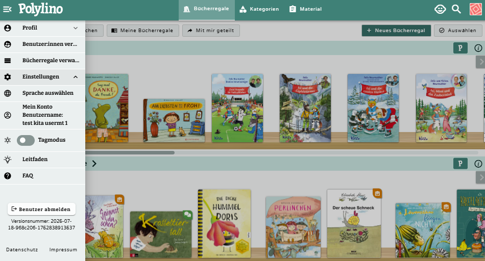 Wähle den Menüpunkt "Einstellungen" im Verwaltungsmenü aus und tippe dann auf "Sprache auswählen". - klicken Sie zum Vergrößern Wähle den Menüpunkt "Einstellungen" im Verwaltungsmenü aus und tippe dann auf "Sprache auswählen".