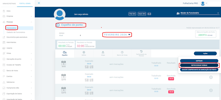 imagem exemplo de reprocessamento de colaborador.
