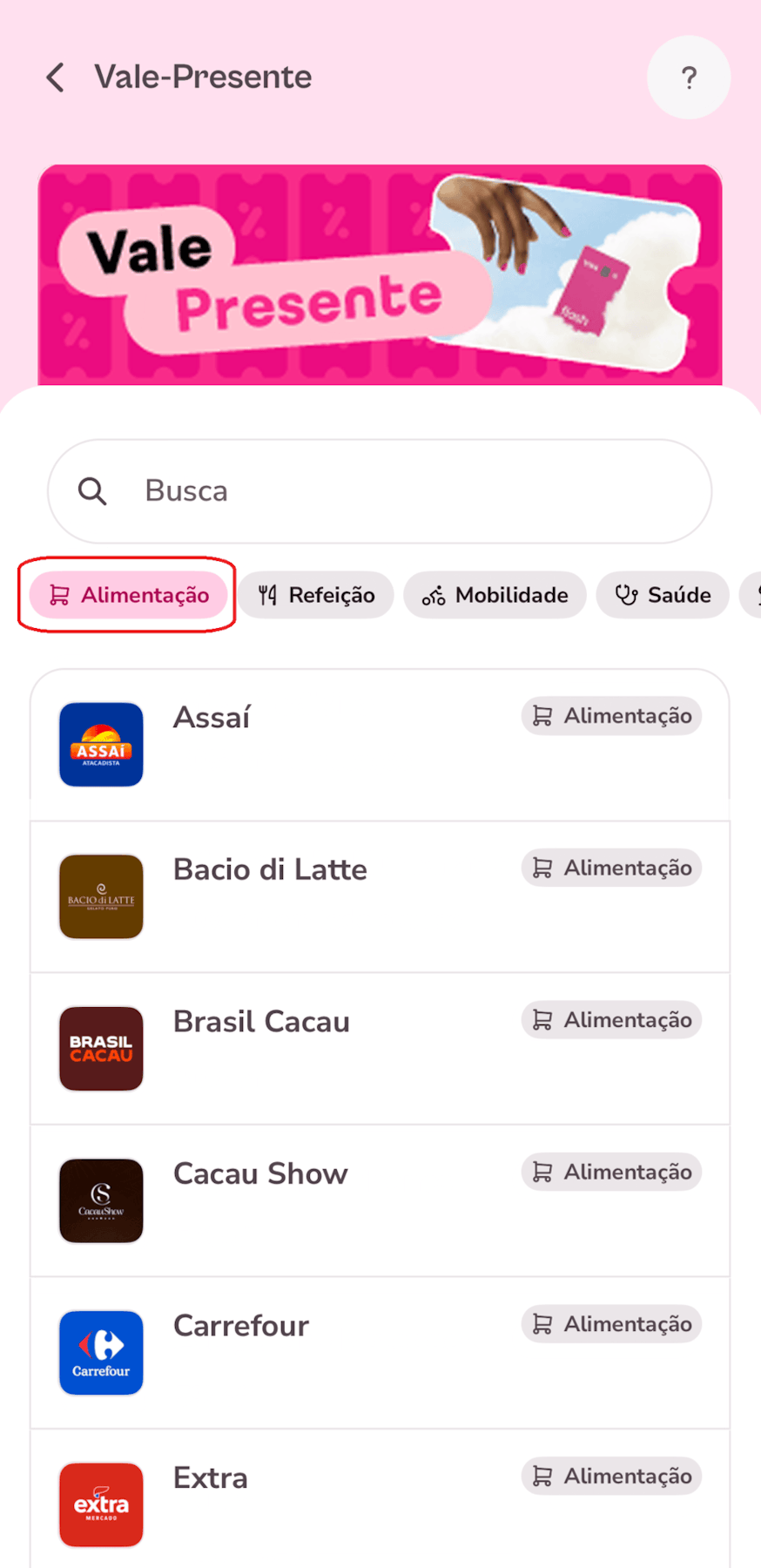 Gif com as telas de vale-presente e cupons.