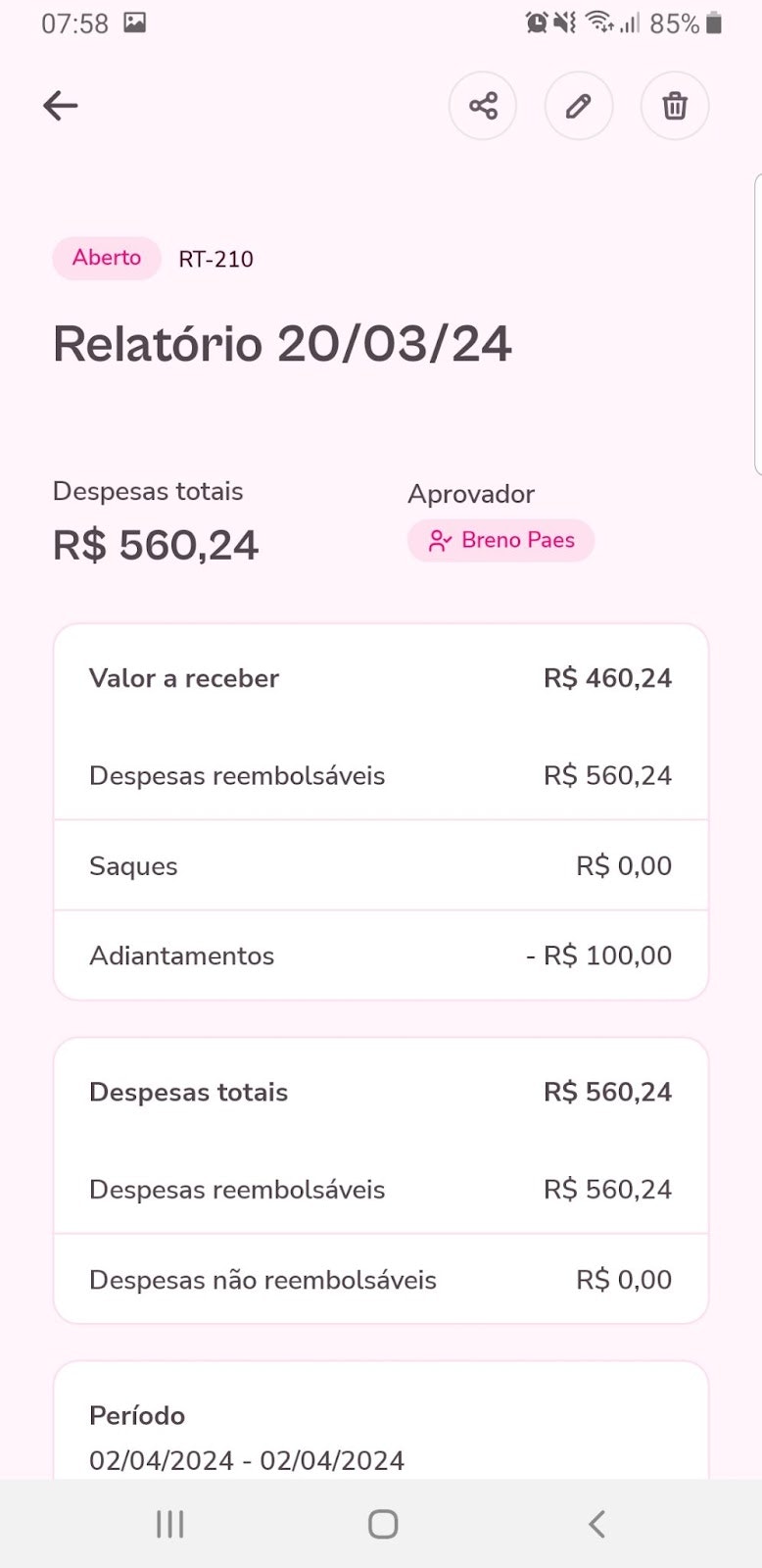 Imagem exemplo de dados preenchidos.