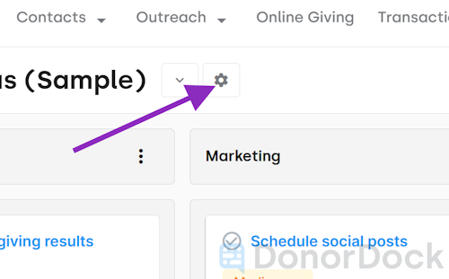 Icon to open Board settings