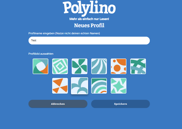 Neues Profil erstellen - klicken Sie zum Vergrößern Neues Profil erstellen