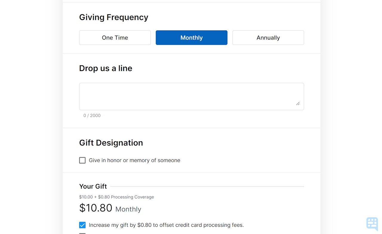 GIFT DESIGNATION OPTION TO GIVE IN HONOR OR MEMORY OF SOMEONE ON GIVING PAGE - click to enlarge GIFT DESIGNATION OPTION TO GIVE IN HONOR OR MEMORY OF SOMEONE ON GIVING PAGE