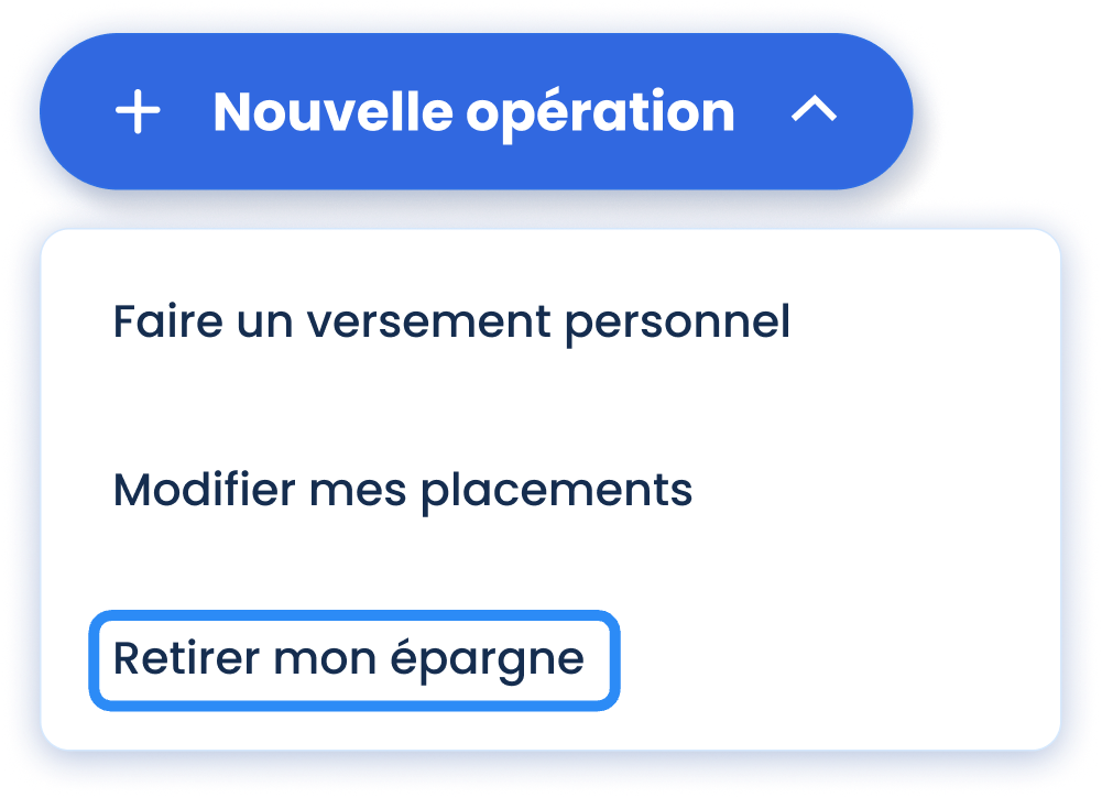 Bouton "Retirer mon épargne" - cliquez pour agrandir Bouton "Retirer mon épargne"