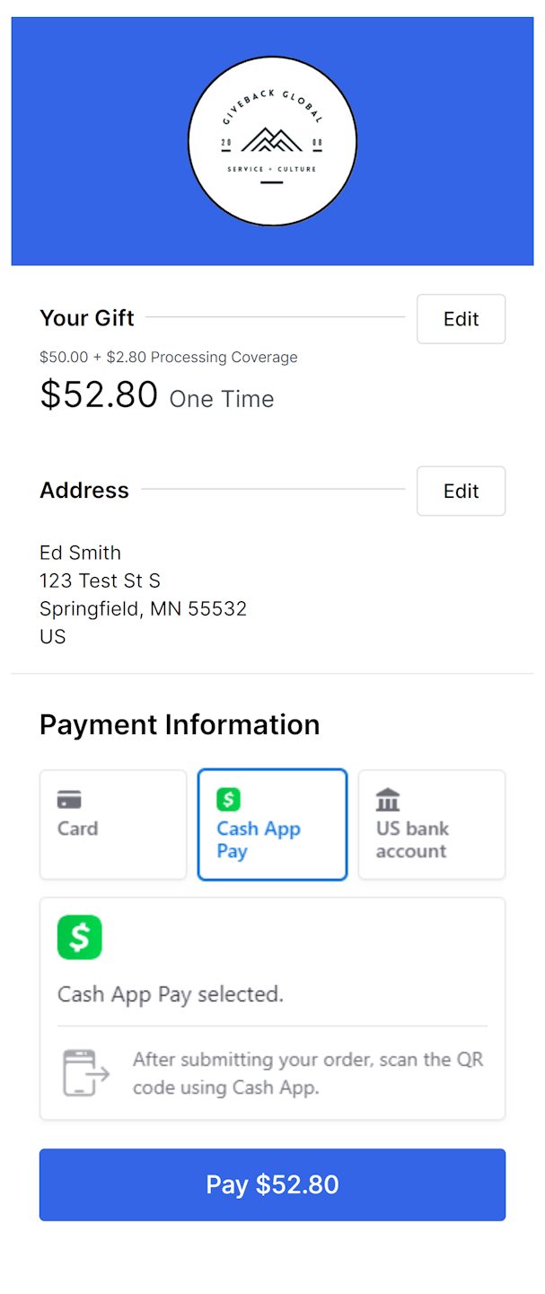 SCREENSHOT OF MOBILE SCREEN SHOWING CASH APP OPTION - click to enlarge SCREENSHOT OF MOBILE SCREEN SHOWING CASH APP OPTION