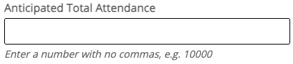 Attendance field with instructions on entering a number.