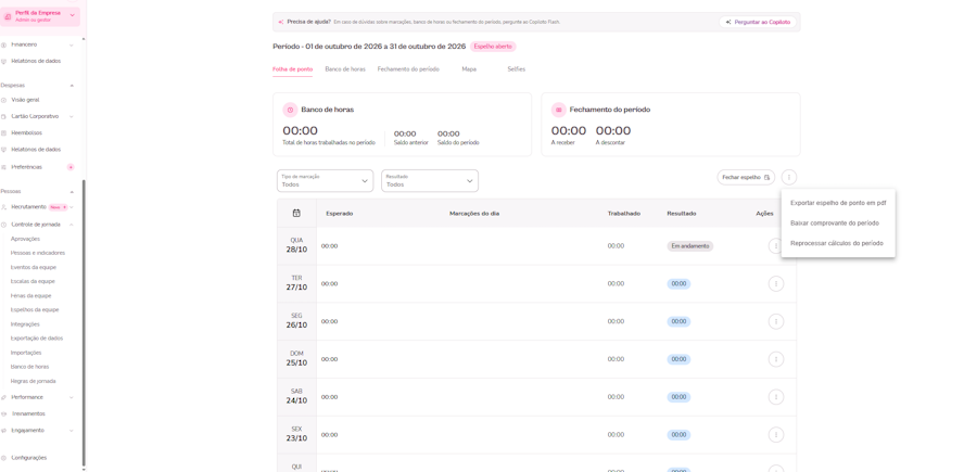 imagem exemplo com as opções ao lado do botão fechar espelho mostradas.