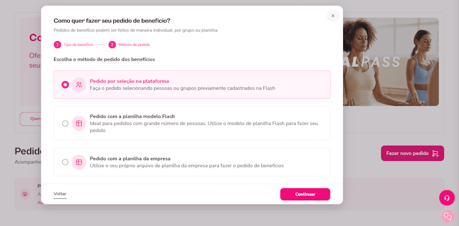 Gif com instruções para fazer pedido via plataforma
