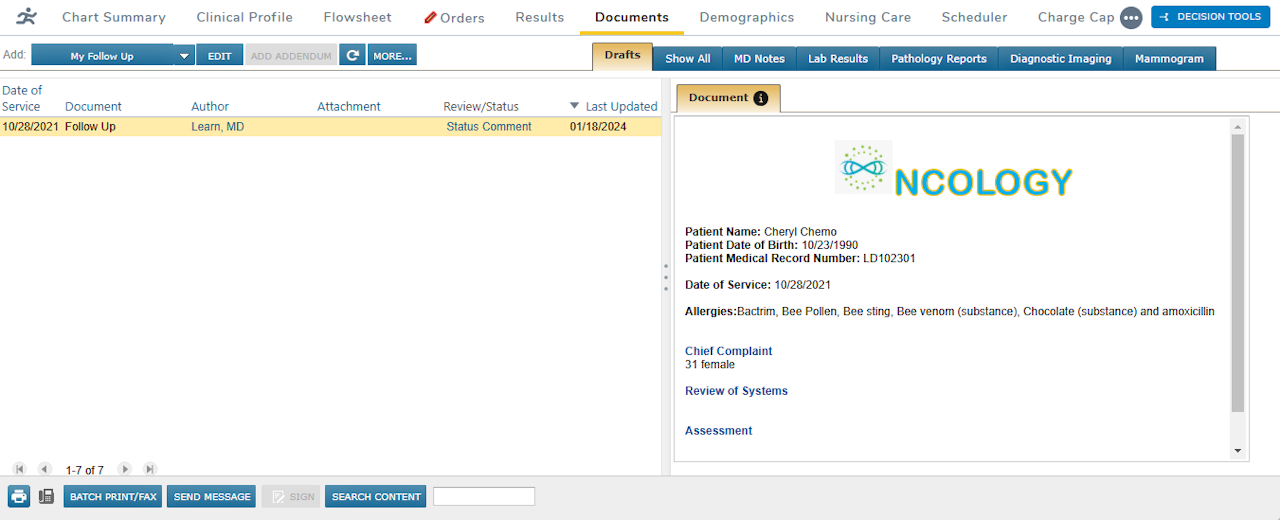 The Drafts sub-tab under Documents - click to enlarge The Drafts sub-tab under Documents