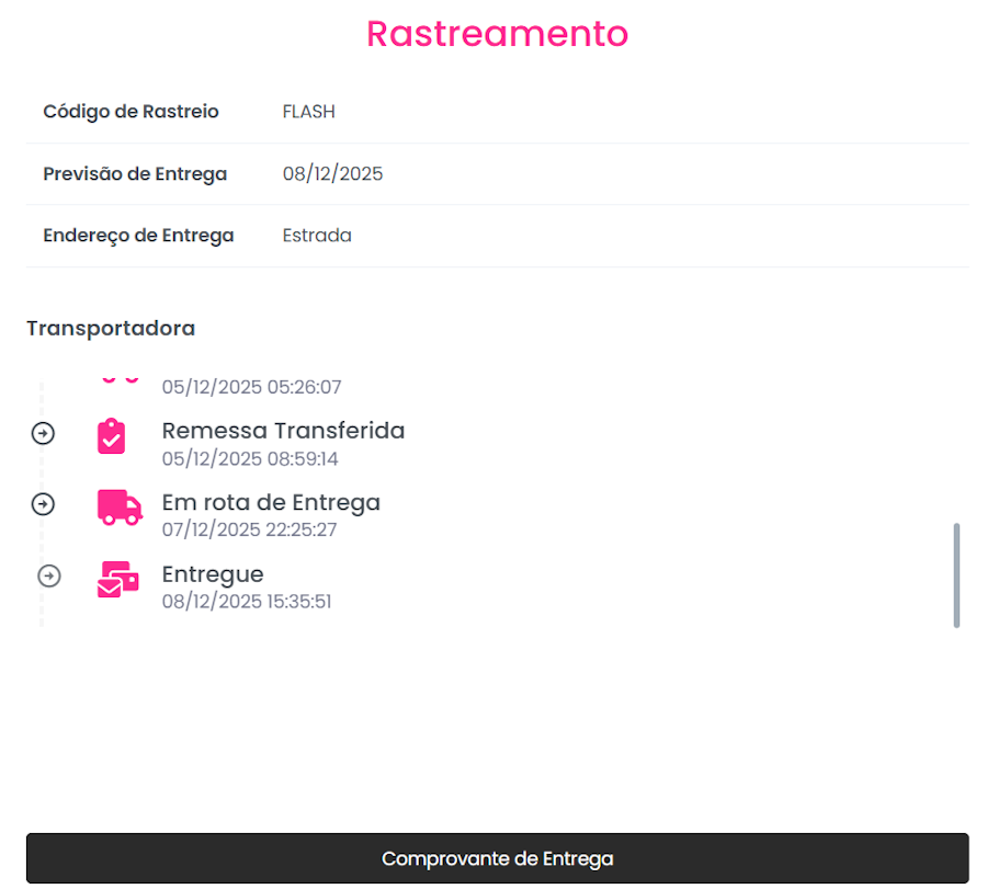 imagem exemplo de cartão entregue