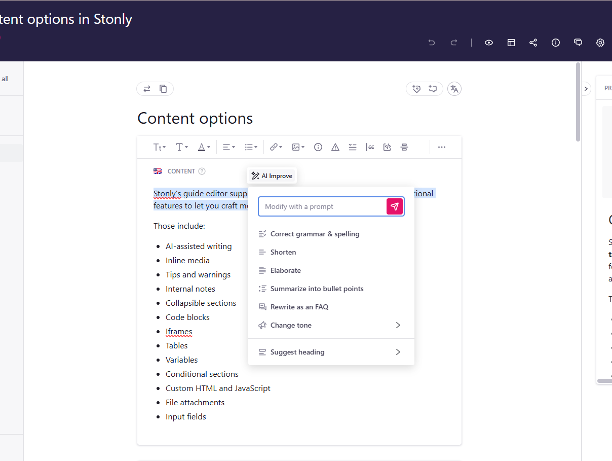 AI writing assistant - click to enlarge AI writing assistant