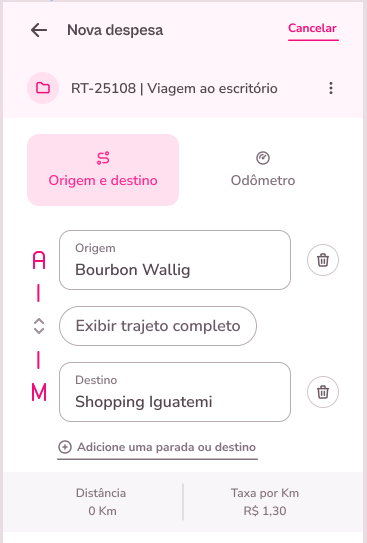 imagem do aplicativo com dados exemplos preenchidos