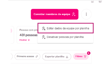 imagem para editar em massa dados no menu de equipes