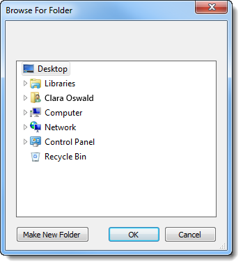 Browse for Folder