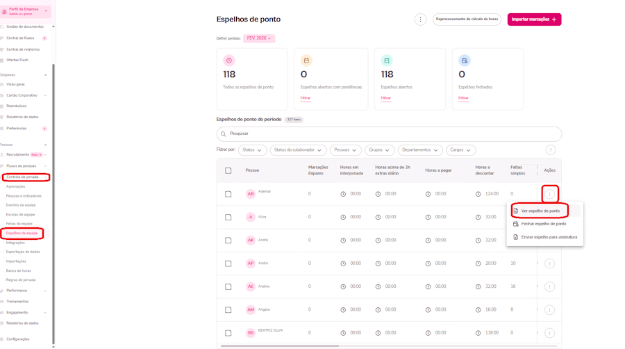 Gif com o passo a passo para baixar o comprovante de marcação