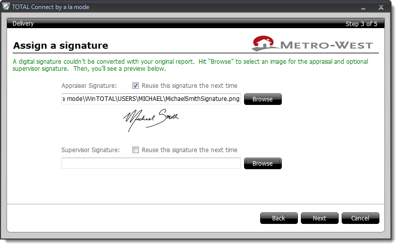 Assign a Signature