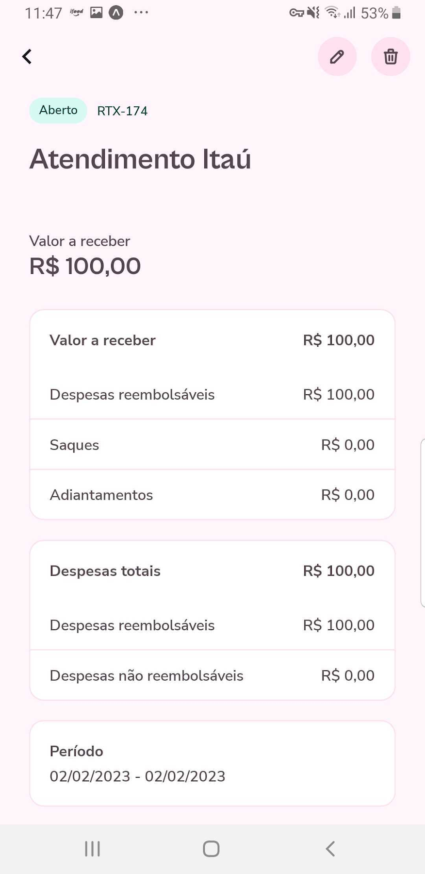 Imagem com dados exemplos preenchidos.