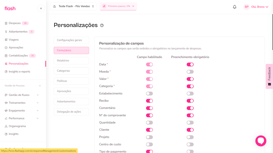 imagem da plataforma no menu de personalizações