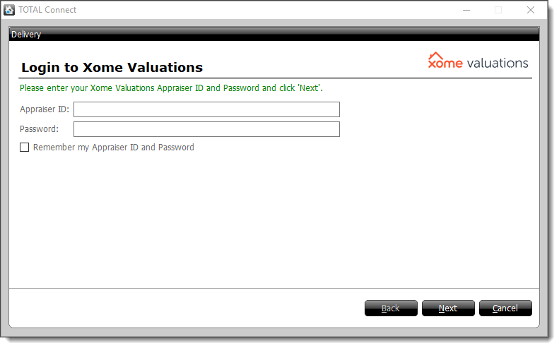 Log in Xome Valuations