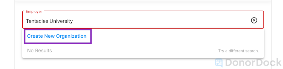 No Match Found - Create new record