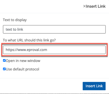 Shows the proper format for web links using http:// or https://