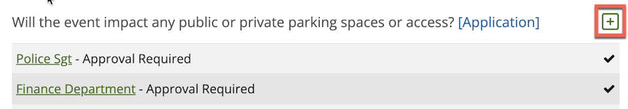 A section in the application showing the reviewers already assigned with the Plus icon highlighted