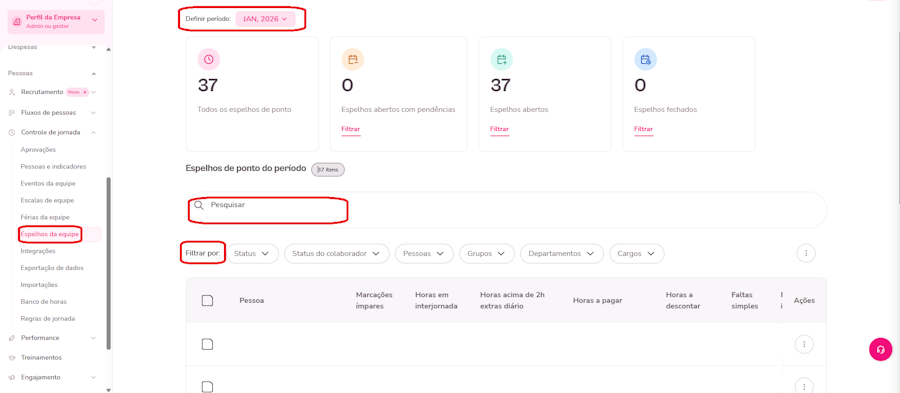 imagem da plataforma para tela de espelho de equipe