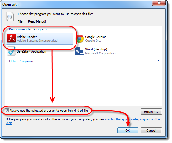Always use the selected program