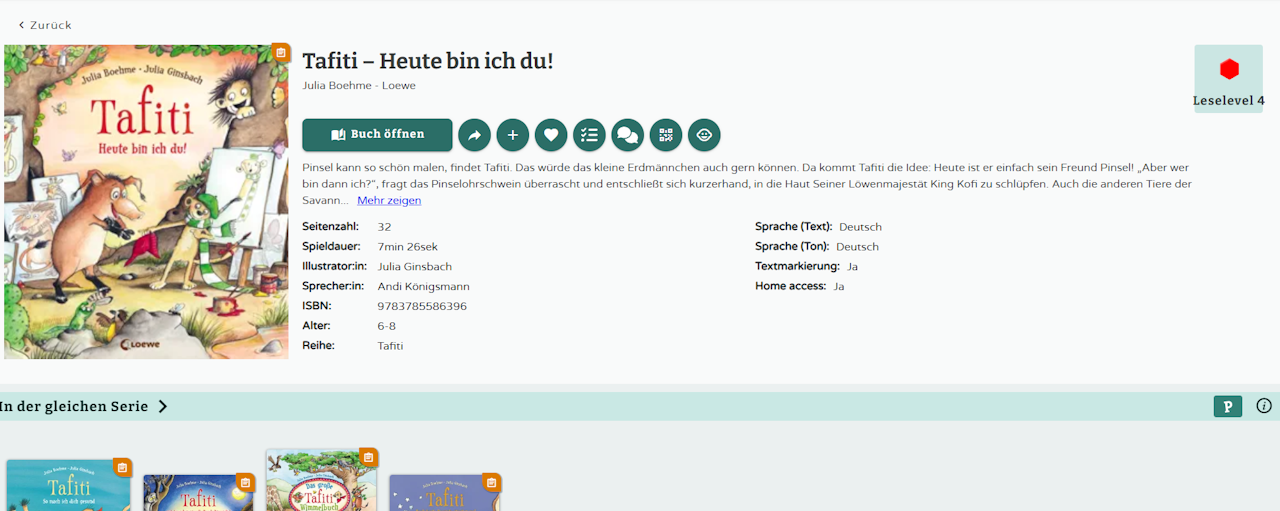 Tafiti - Heute bin ich du! - klicken Sie zum Vergrößern Tafiti - Heute bin ich du!