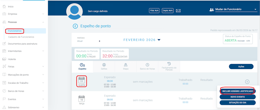 Gif para incluir marcação de ponto.