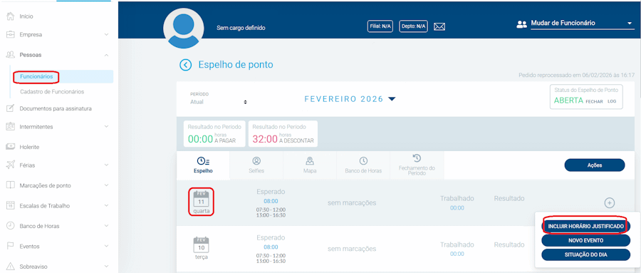 Gif para incluir marcação de ponto.