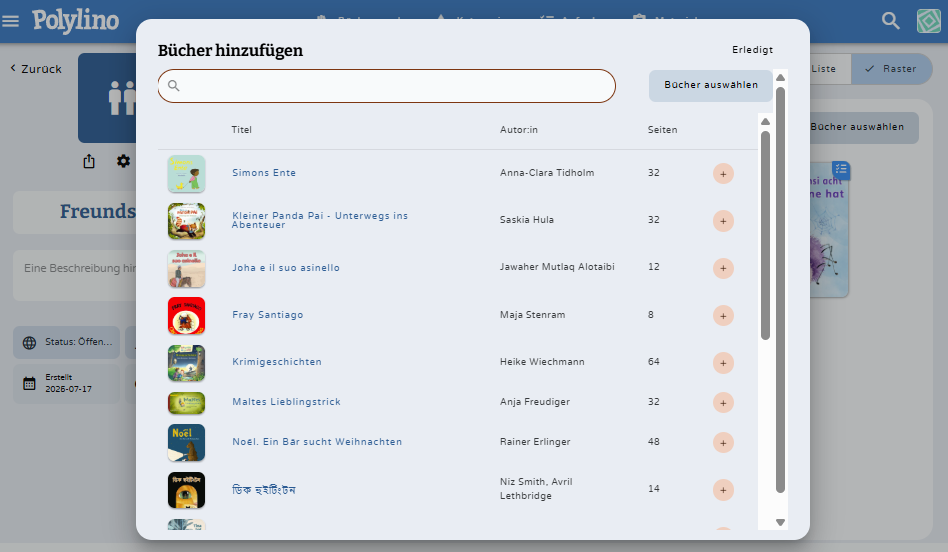 Bücher hinzufügen - klicken Sie zum Vergrößern Bücher hinzufügen